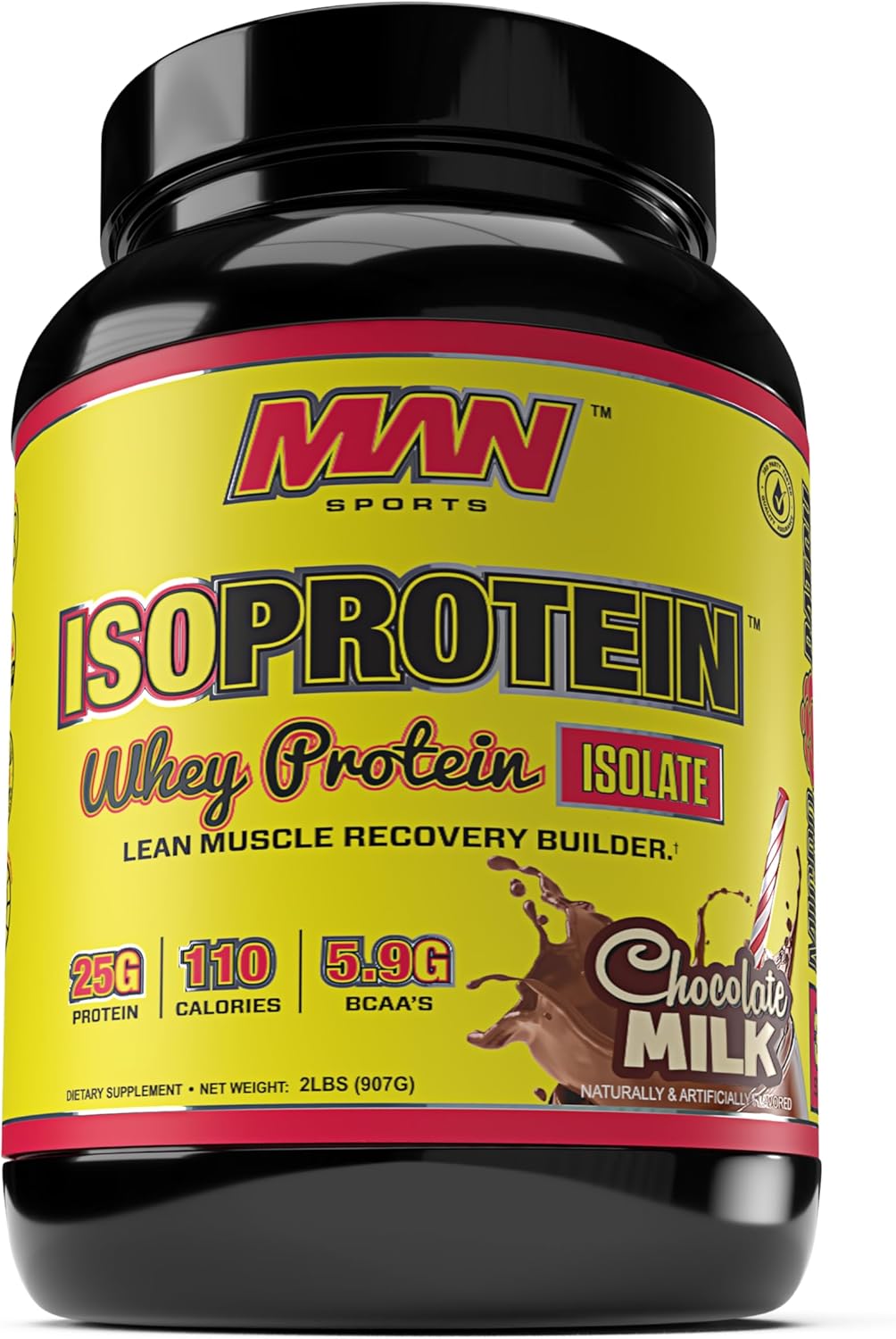 MAN Sports ISO-Protein 100% Pure Whey Protein Isolate Powder, Chocolate Milk, 2 Pounds