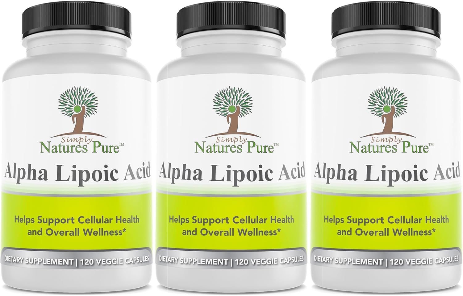 Simply Natures Pure Alpha Lipoic Acid 600mg 360 Veggie Capsules, Non-GMO Thioctic Acid 12 Month Supply