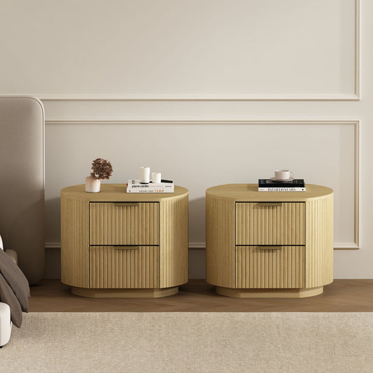 Manhattan Comfort Natural and Gold 4 -Drawer 26.5-in W x 21.1-in H Modern Nightstand