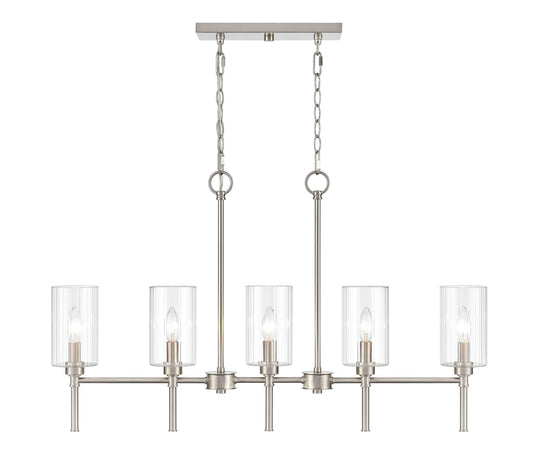 Millennium Lighting Chastine 5 -Light Brushed Nickel Modern/contemporary For Use in Bedrooms, Dining Rooms, Foyers, Kitchens, Living Rooms Chandelier