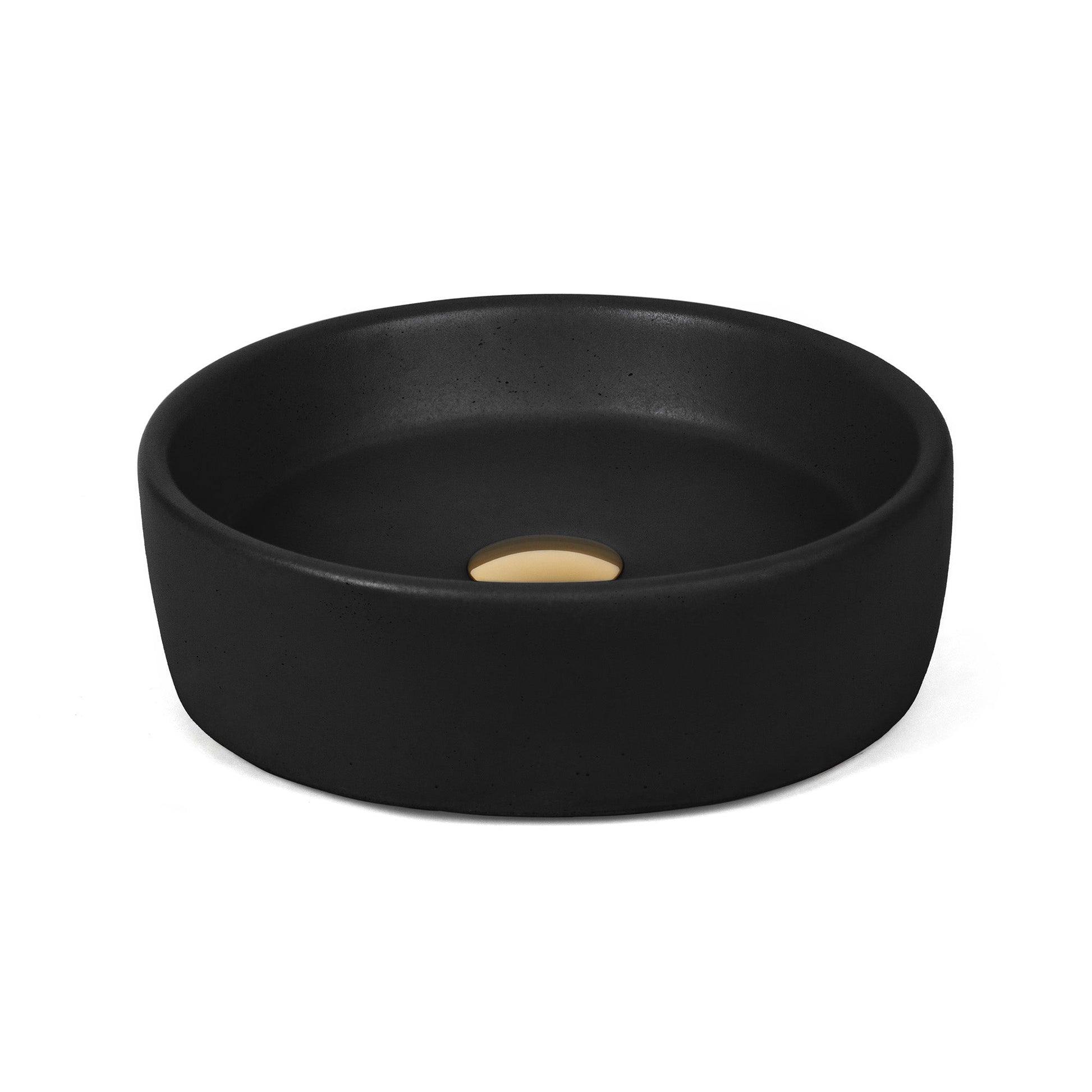 Concretti Concrete 13.5-in Vessel Round Modern Licorice Bathroom Sink