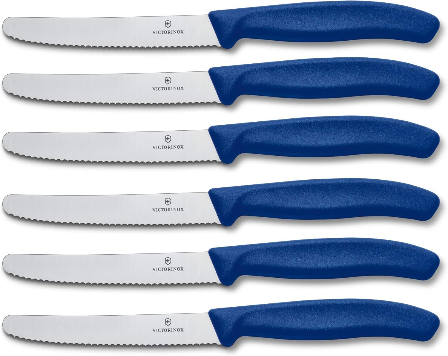 Victorinox Swiss Classic Tomato and Table Set, 6 Pieces Paring Knife, Set of 6, Blue (6.7832.6)