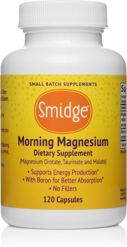 Smidge® Morning Magnesium Capsules, 120 ct. Pure Magnesium Supplement to Support a Natural Energy Boost.