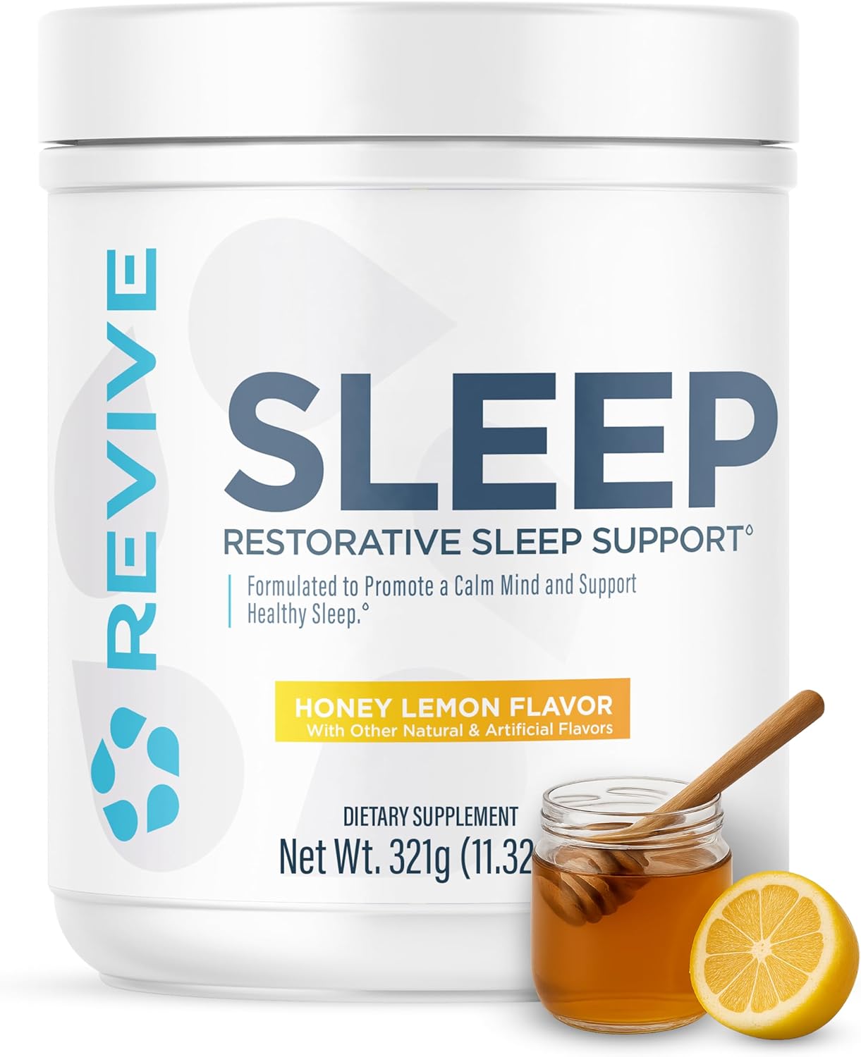 Revive MD Sleep Support Supplement for Adults, Honey Lemon - Sleep Supplements with Magnesium (Glycinate), Inositol, Glycine & L-Theanine - Promotes Relaxation & Sleep Health