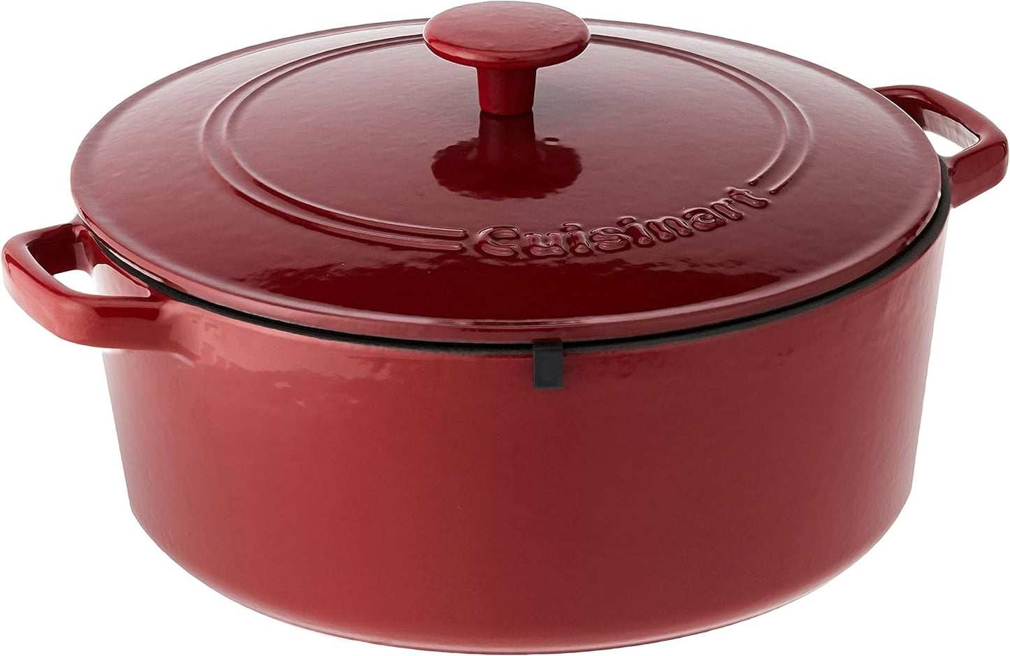 Cuisinart Chef's Classic Enameled Cast Iron Round Covered Casserole (Cardinal Red, 7- Quart)