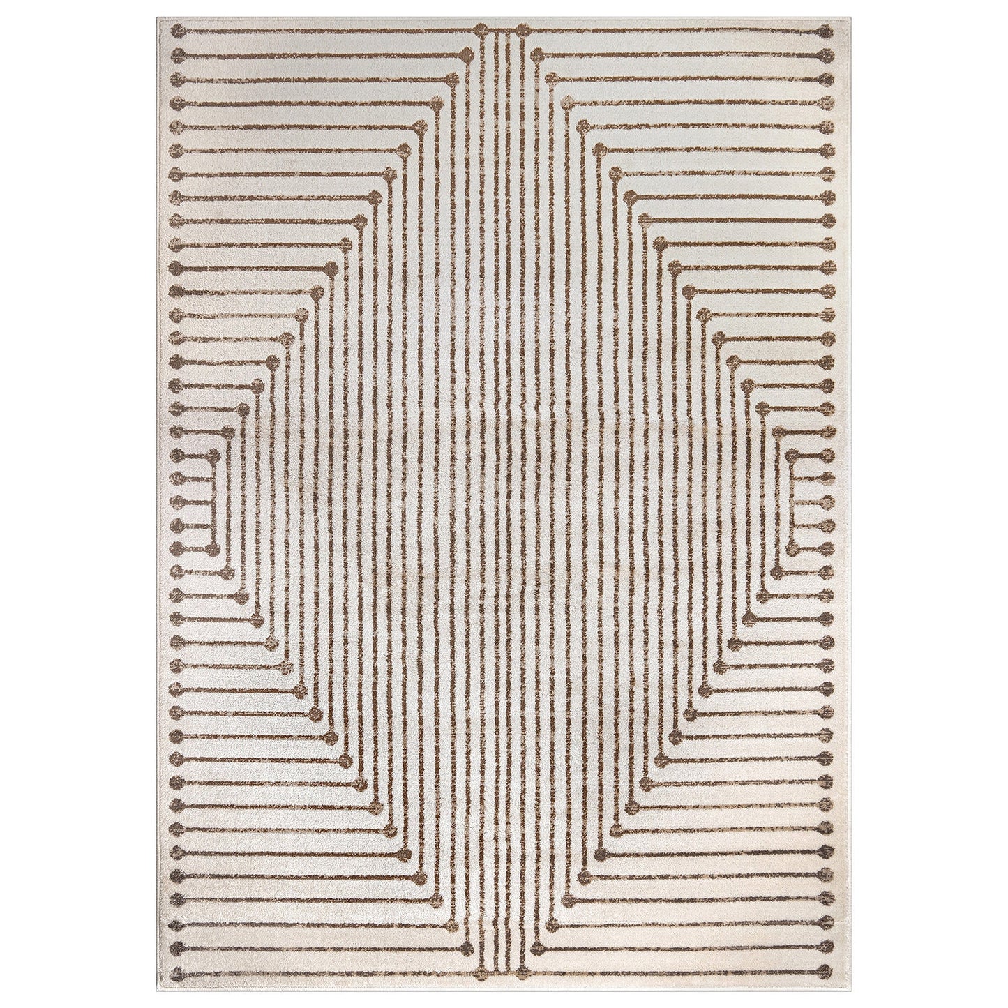 World Rug Gallery Naples 7 x 10 (ft) Flatweave Beige Rectangular Indoor Geometric Vintage Pet Friendly Area rug
