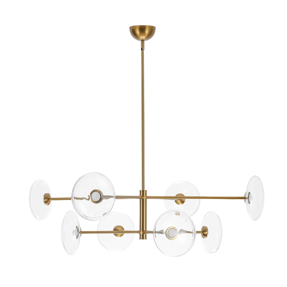 Zicbol 8 -Light Brushed Gold Modern/contemporary For Use in Bedrooms, Dining Rooms, Foyers, Kitchens, Living Rooms Chandelier