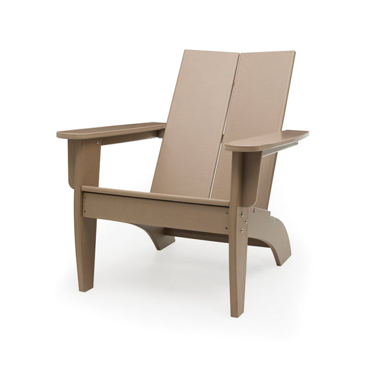 RST Brands Kamas Tan HDPE Frame Stationary Adirondack Chair with Slat Seat
