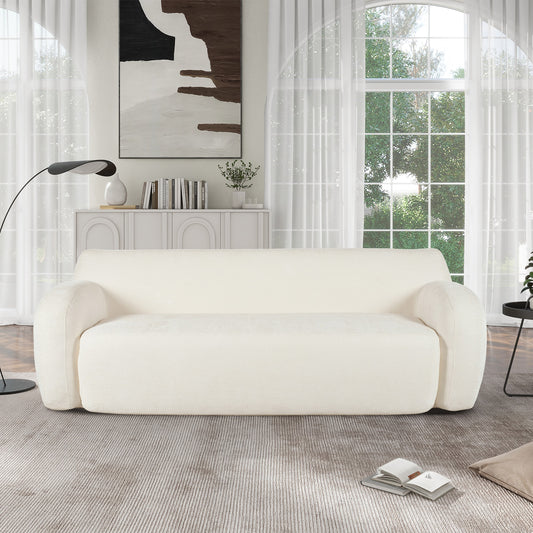 ModernLuxe 815inch Minimalist Compression Sofa Curved Design 3Seater Casual Sofa for Living Rooms Bedrooms and Apartments