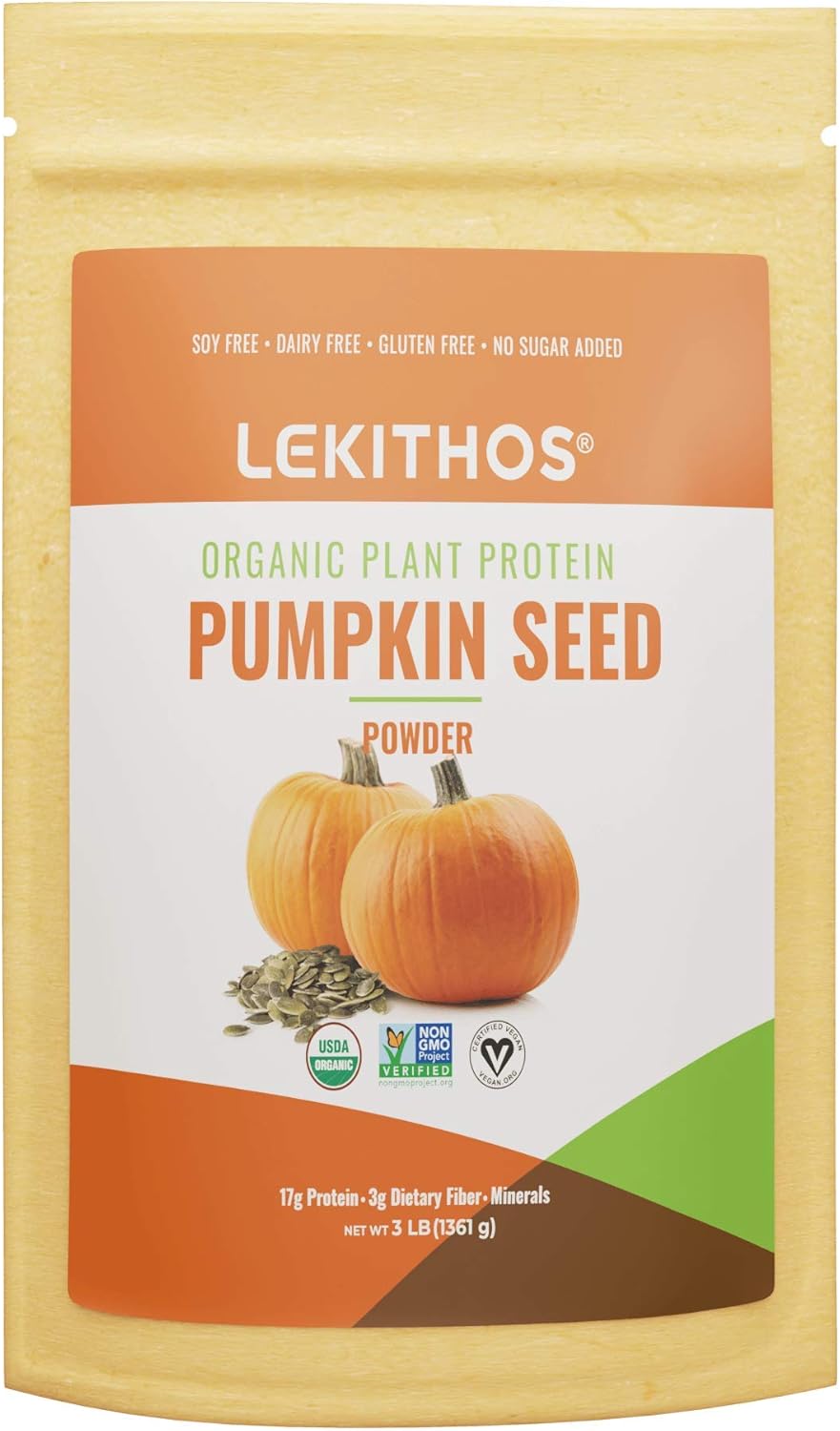 Organic Pumpkin Seed Protein - 3 lb - 17g Protein - Certified USDA Organic, Non-GMO Project Verified, No Added Sugars, Promotes Muscle Recovery - Certified Vegan - Gluten Free