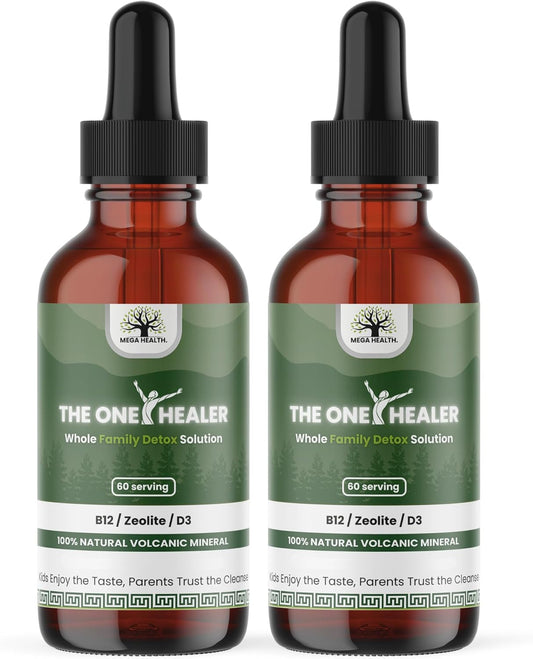 Zeolite Detox for Kids and Adults - The One Healer - Pure Zeolite Drops for Heavy Metal Detox, Full Body Detox Cleanse, Pack of Two Bottles