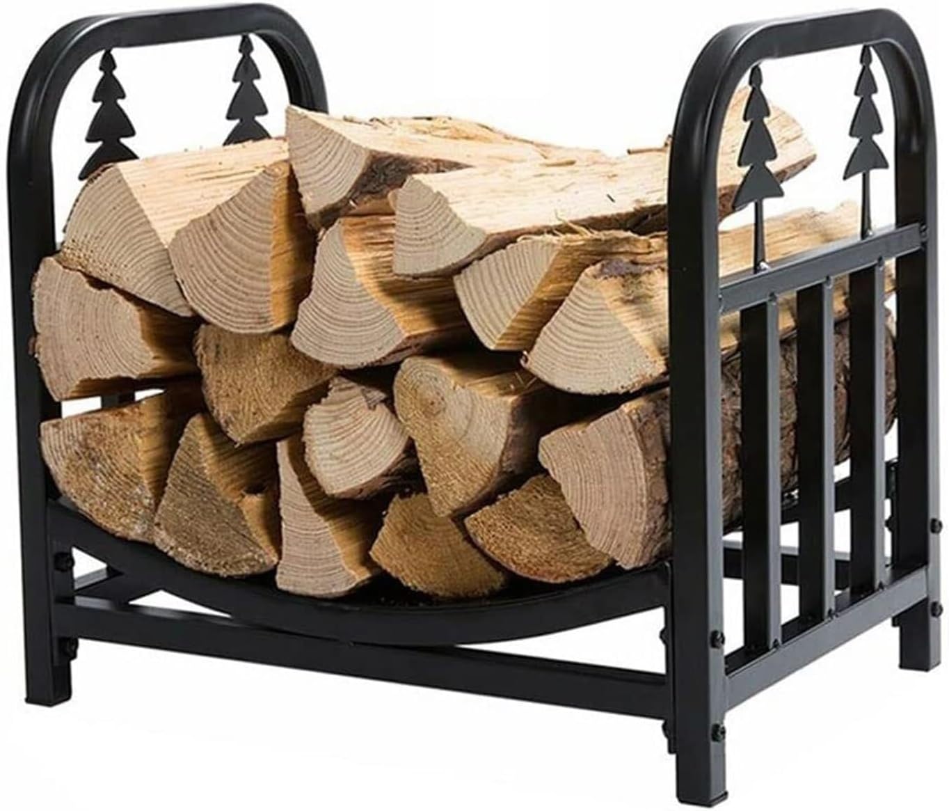 Heavy Duty Firewood Rack, Indoor & Outdoor Steel Wood Storage Log Holder For Fireplace, Patio, Yard