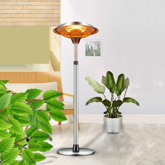 Outdoor Patio Heaters, Electric Portable Standing Heater, Free Standing Space Heater, 3-SpeedTemperature, Adjustable Height, for Balcony Courtyard Gazebo Garage(220V)