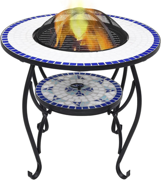 Fire Pit Table, Decorative and Atmospheric Addition, Efficient Heat Retention, Versatile Usage, Safety Features, Steel and Ceramic, for Garden, Patio, Outdoor Cooking and Heating