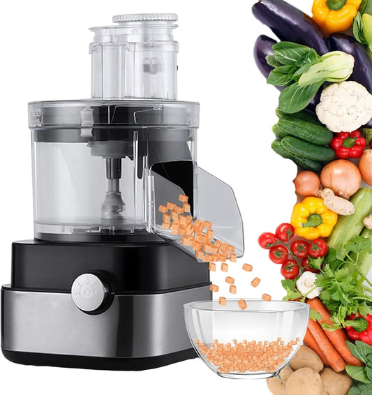 Electric Vegetable Chopper Dicer Slicer Cutter, 600W Multifunctional Vegetable and Fruit Cutting Machine, Food Processor Set, 5l Food Chopper Mixer Large Capacity Slicer Electric Meat Grinder Machine