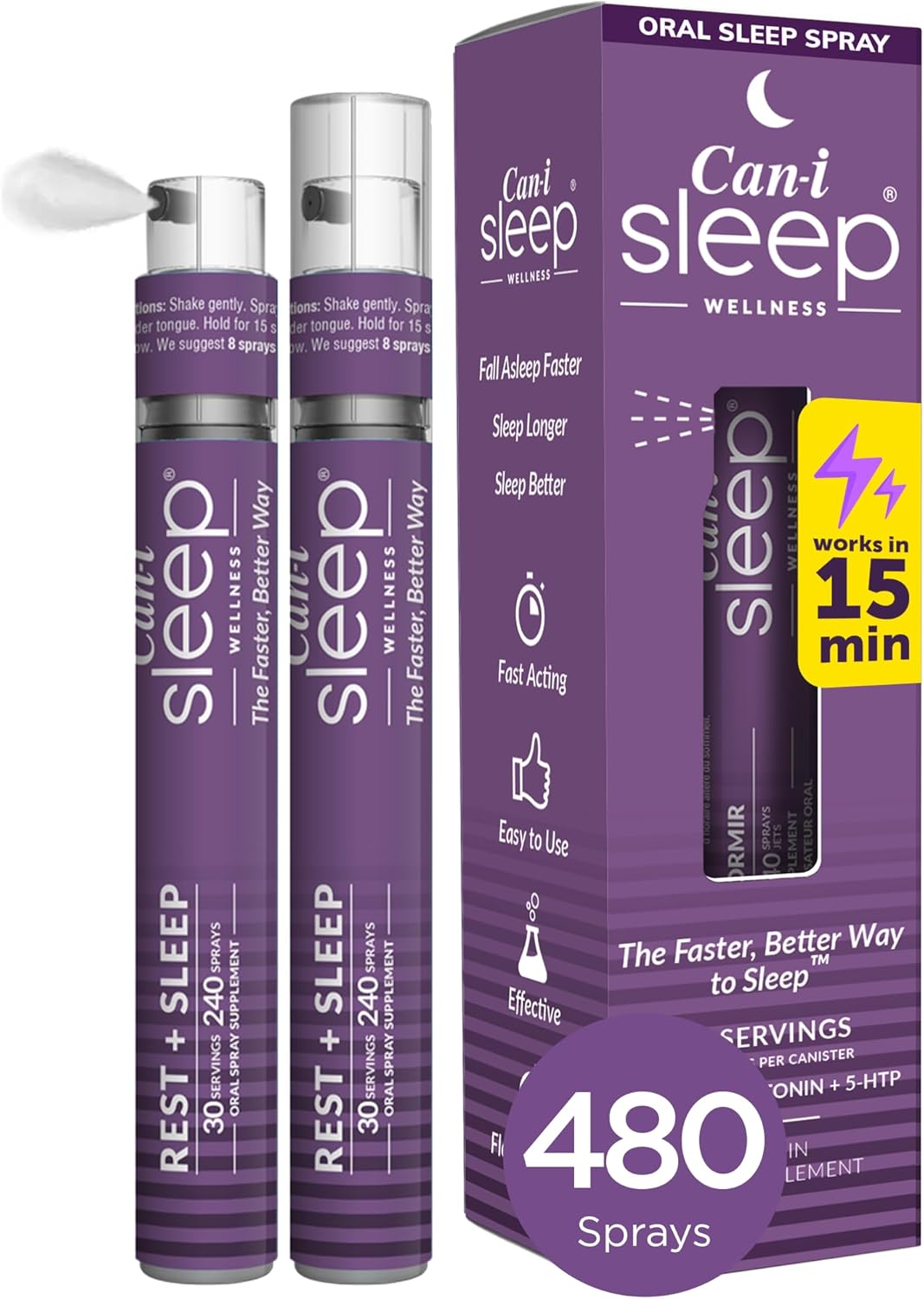 Get Back to Sleep Fast for Women in Menopause and Perimenopause Stages, Looking for Effective Sleep. Can-i Sleep Spray - 60 Servings