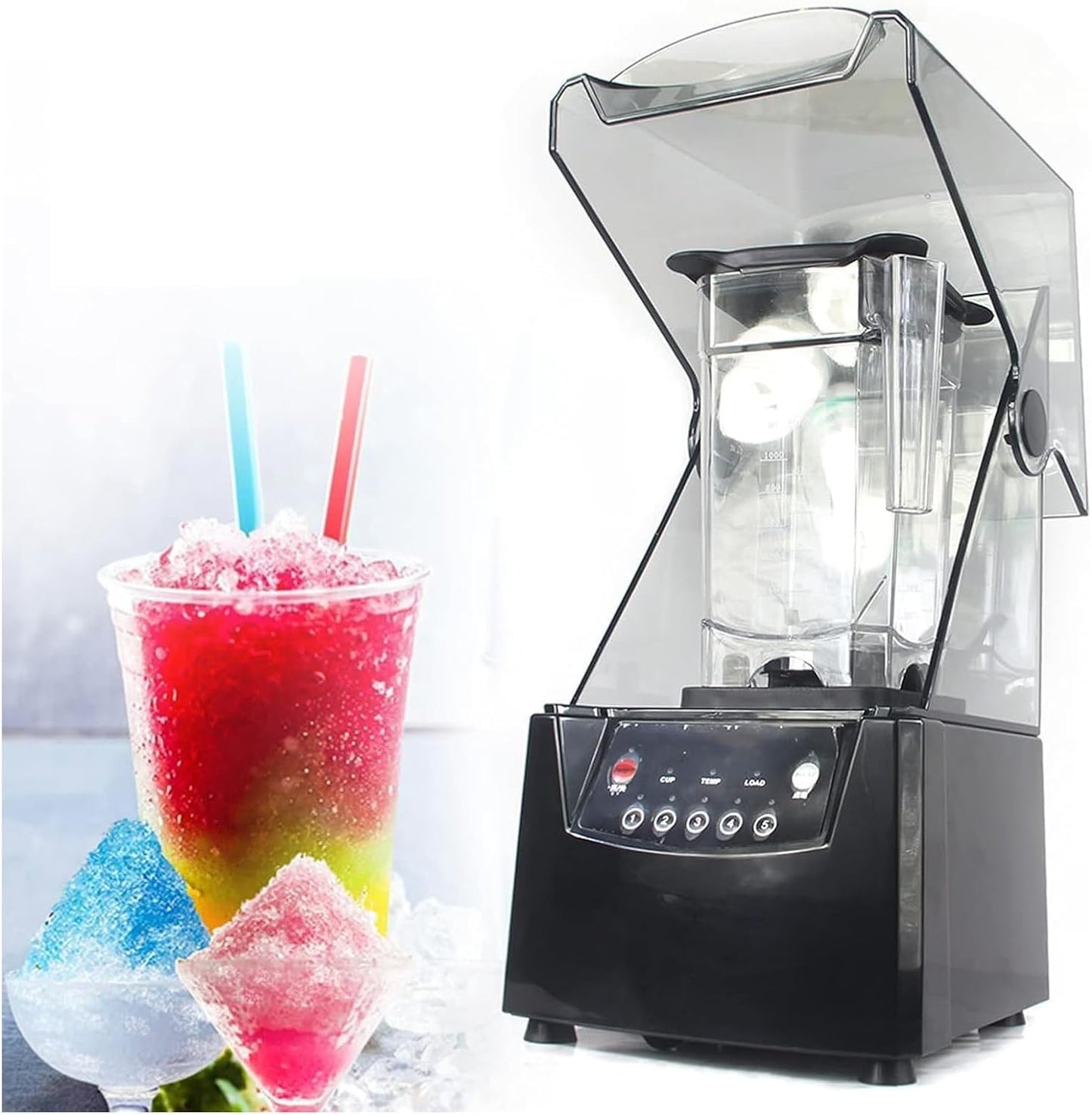 Smoothie Maker Blender,Portable Blender,2l Commercial Stand Mixer - Silent 17000rpm,With Sound Enclosure & Cover,For Milk Tea Coffee Dessert Leisure Shop
