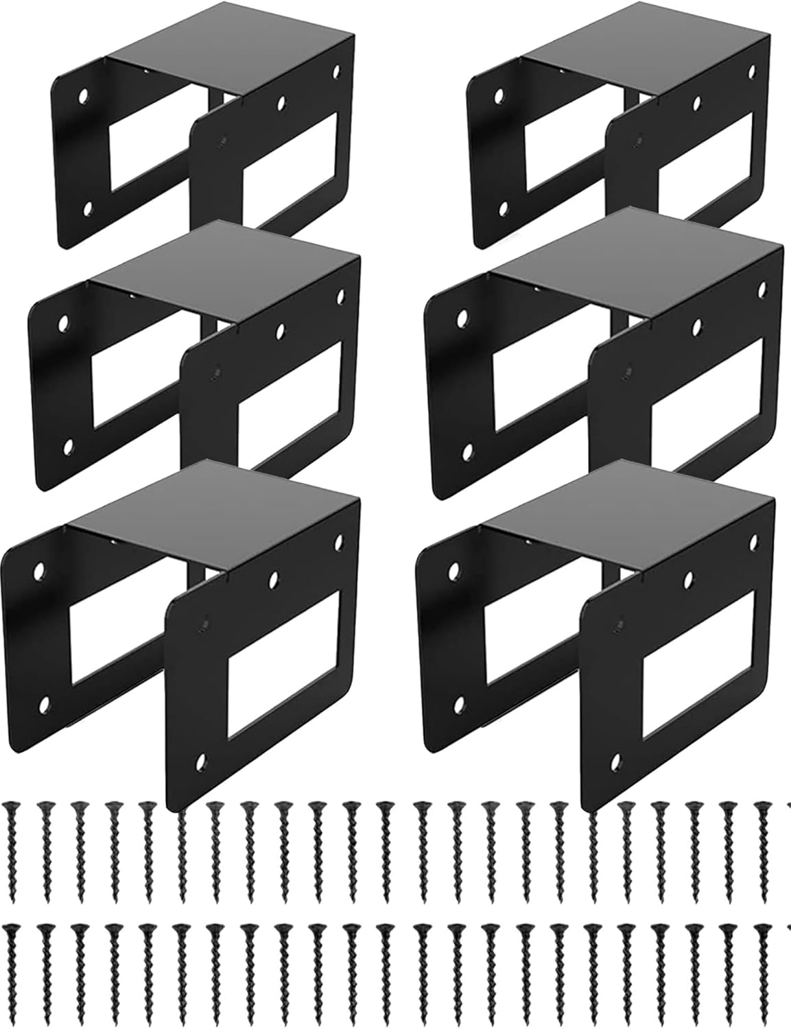 Fireplace Wood Storage Rack | Adjustable Outdoor Indoor Heavy Duty Steel Holder, Powder Coated with Wood Screws for Firewood Log Storage(6pcs)