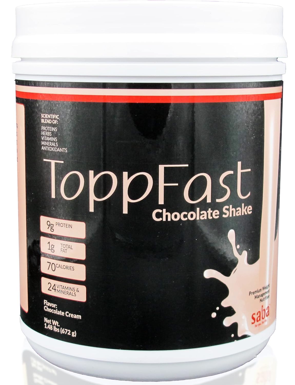 Saba ToppFast™ Nutritional Shake -Scientific Blend of proteins, Herbs, Vitamins, Minerals, & Antioxidants -30 Servings