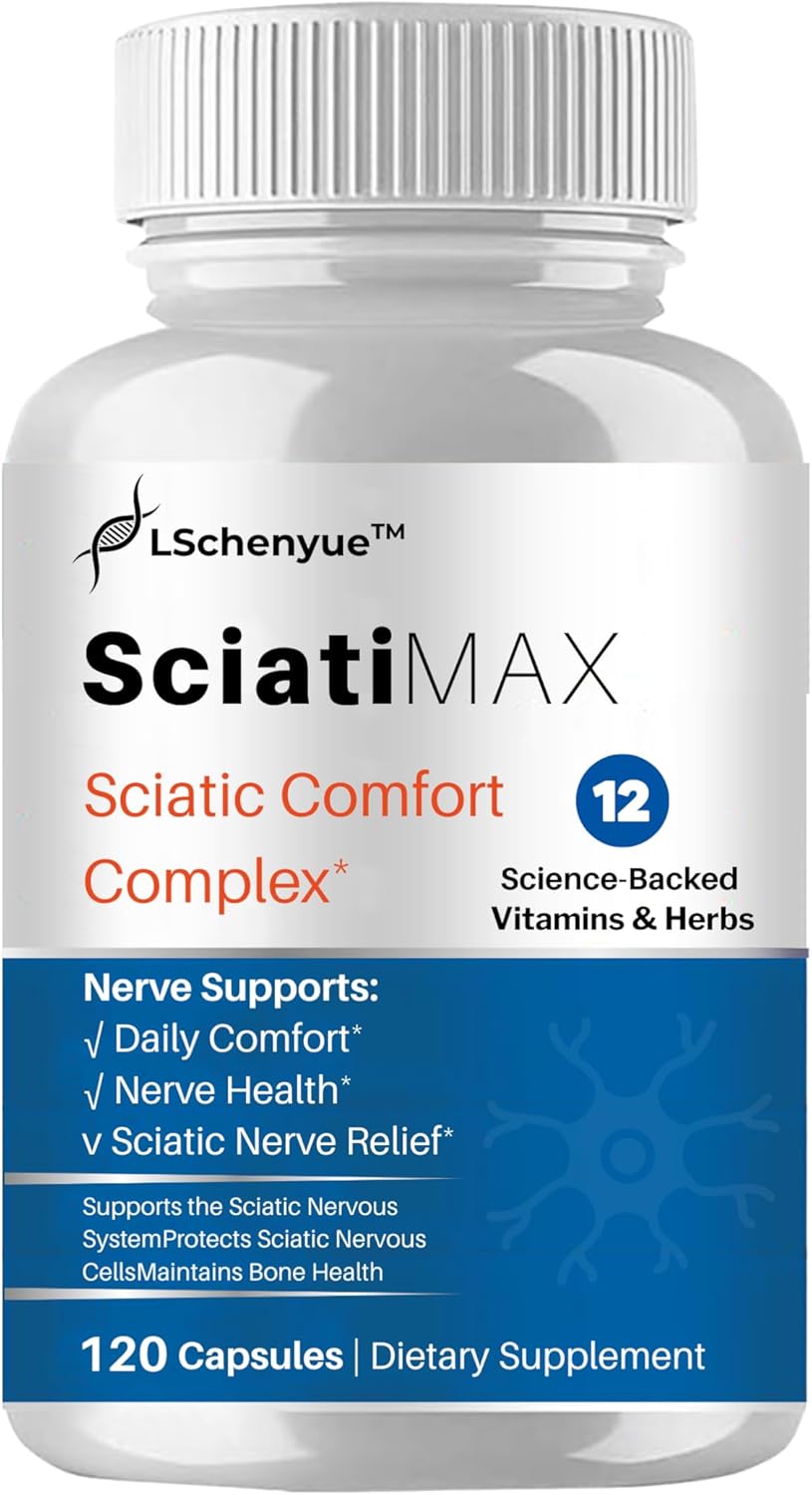Sciatica Nerve Pain Relie, Botanical Extracts, Carefully Selected Ingredients, Premium Quality – 120 Capsulesf