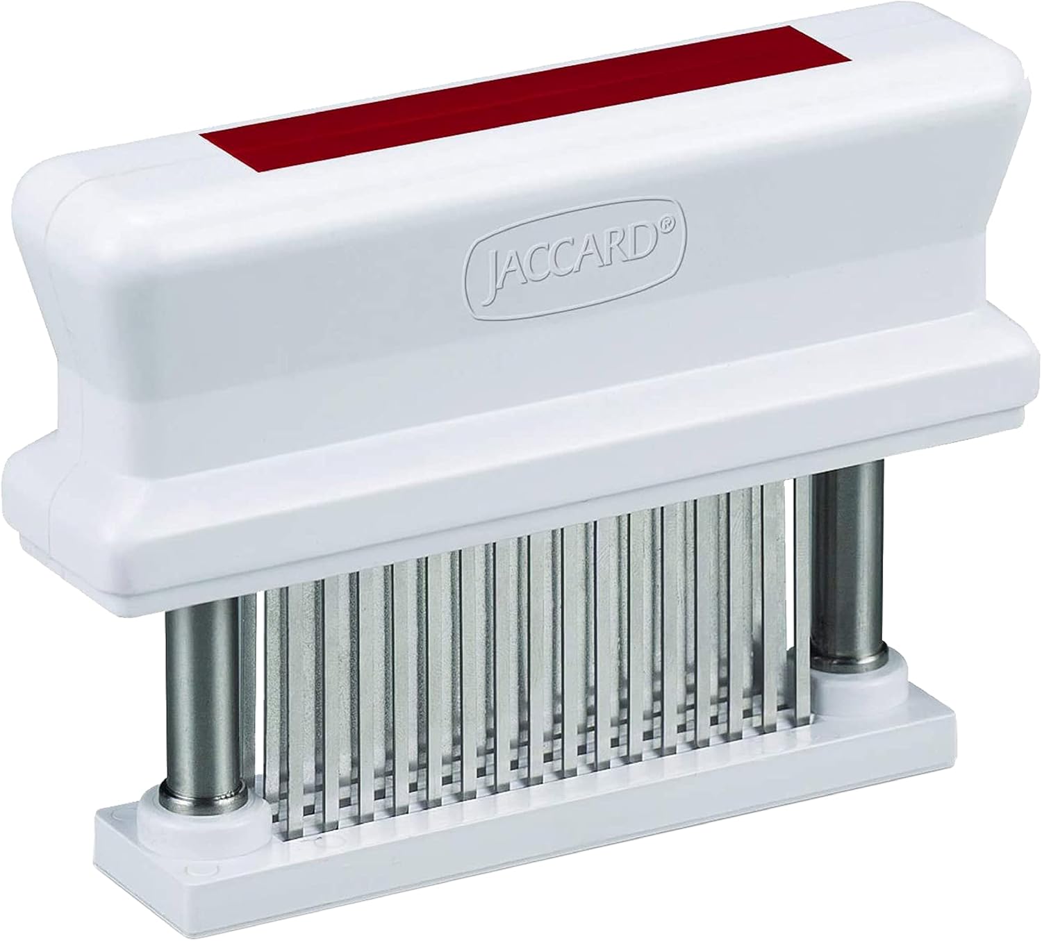 Jaccard 200348R, 48 Blade Durable Meat Tenderizer with Stainless Steel Razor Sharp Needle, Cooking Gadget for Tenderizing Chicken, Beef, Pork, Veal, BBQ, Red