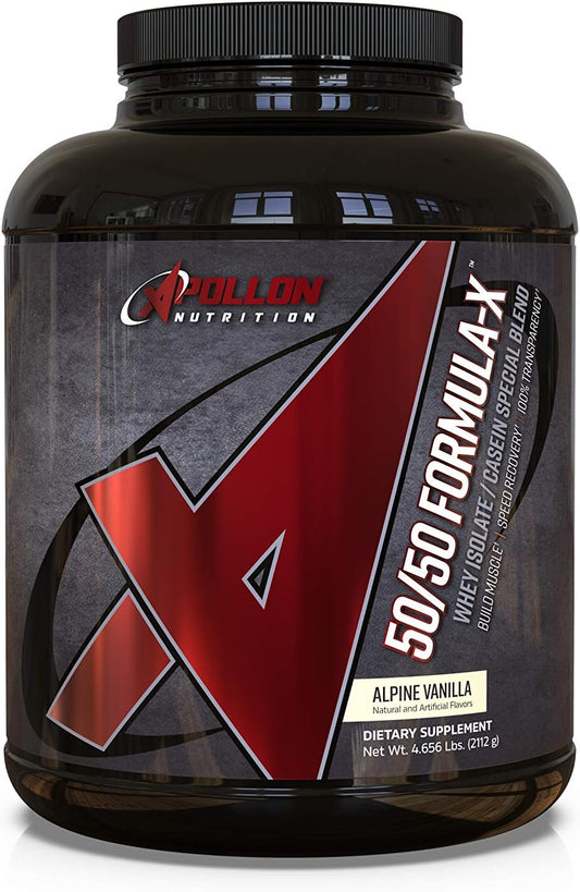 Apollon Nutrition 50\/50 Formula-X | Whey Isolate and Casein Protein | 5 lb (Alpine Vanilla)