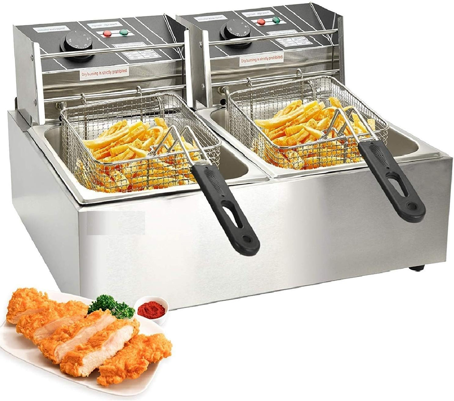FROTH & FLAVOR Double Tank French Fries Deep Fryer 12 LTR