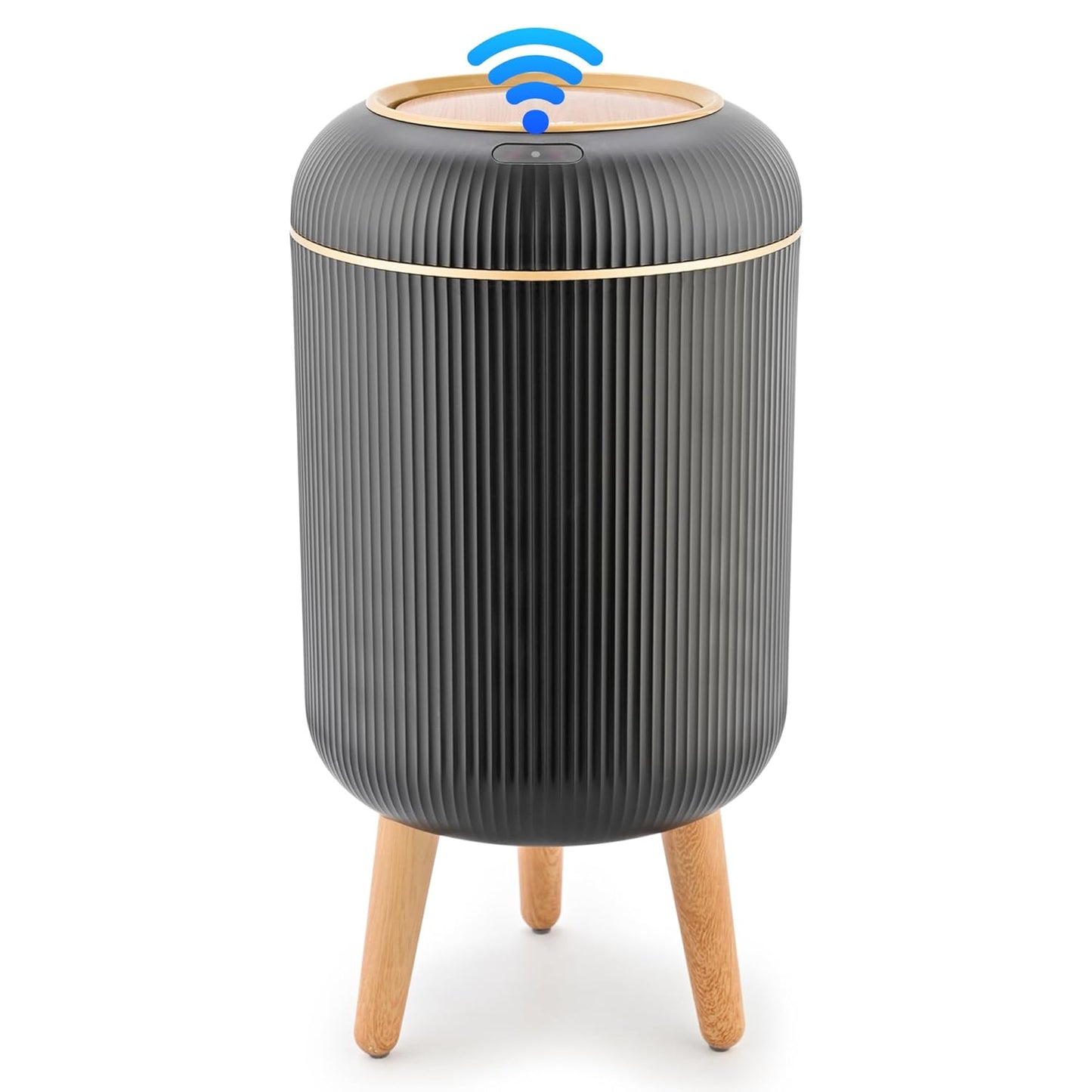Pukomc Smart Sensor Wastebasket, Convenient and Hygienic Easy to Use, Technology Sensor Waterproof Wastebasket Plastic Trash can for Kitchen, Bathroom, Bedroom, Living Room, Office and Outdoor Black
