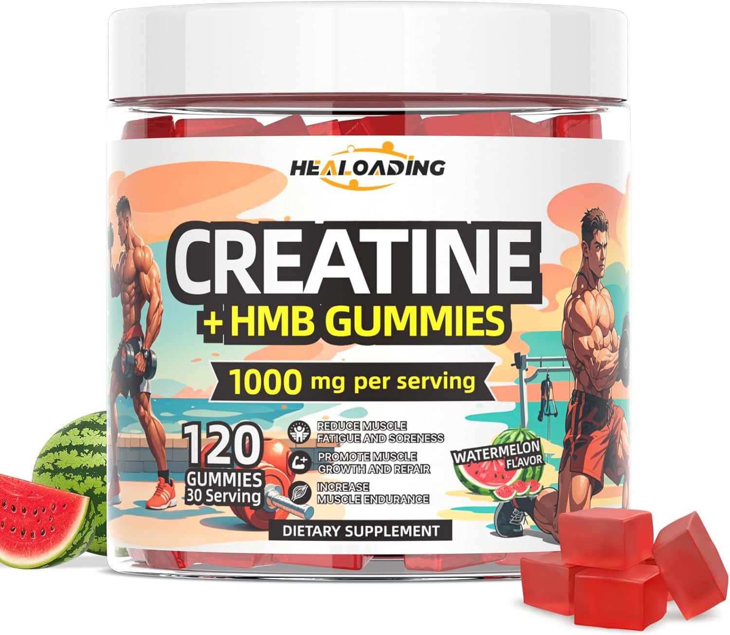 Creatine Monohydrate Gummies HMB Supplements for Men - Creatine and HMB Supplement for Boost Strength Performance Build Muscle Supports and Muscle Growth & Recovery