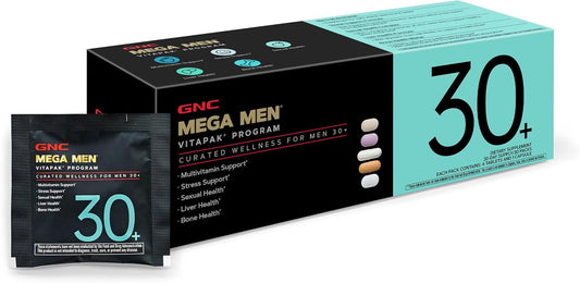 GNC Men's 30+ Vitapak Program | 5-in-1 Daily Multivitamins and Minerals | Supports Healthy Bones and Stress Relief | 30 Servings