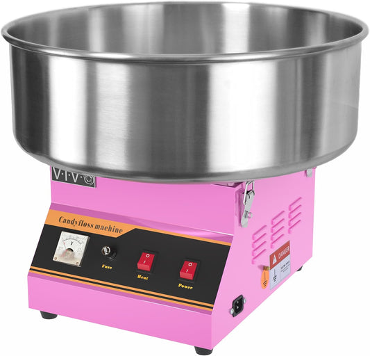 VIVO Pink 1030W Electric Cotton Candy Machine, Commercial Candy Floss Maker, 20 inch Stainless Steel Bowl with Sugar Scoop, Easy Home Use, CANDY-V001