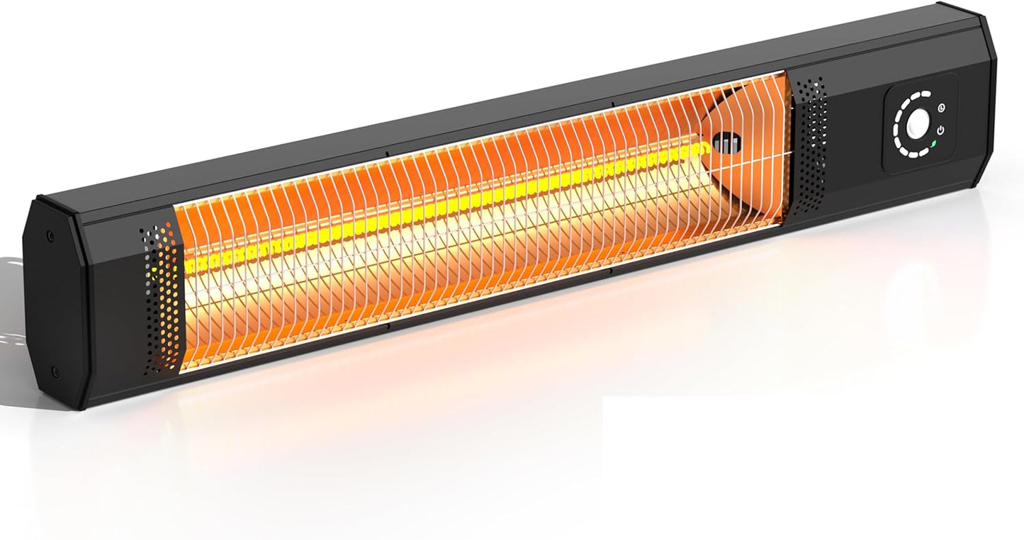 Wall-Mounted Electric Patio Model, 1300W Infrared Heating Unit with Motion Sensor, IPX5 Waterproof, 9 Heat Levels & 9H Timer for Indoor & Outdoor Spaces