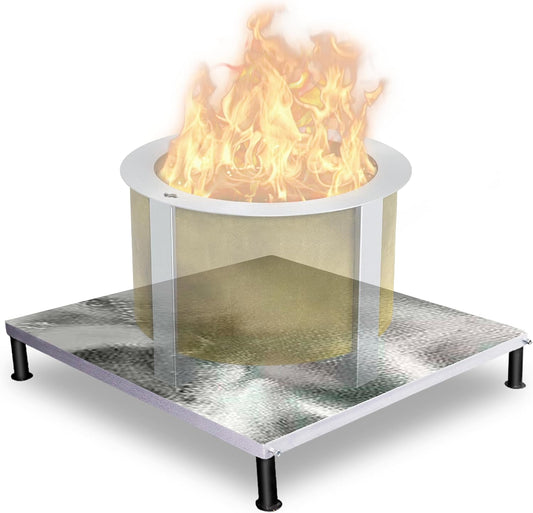 FEBTECH- Fire Pit Heat Shield 26"x26" - Pre Insulated Steel Heat Shield with Fiberglass Mat - Perfect Protection for Patio, Wooden Deck & Concreate Surface