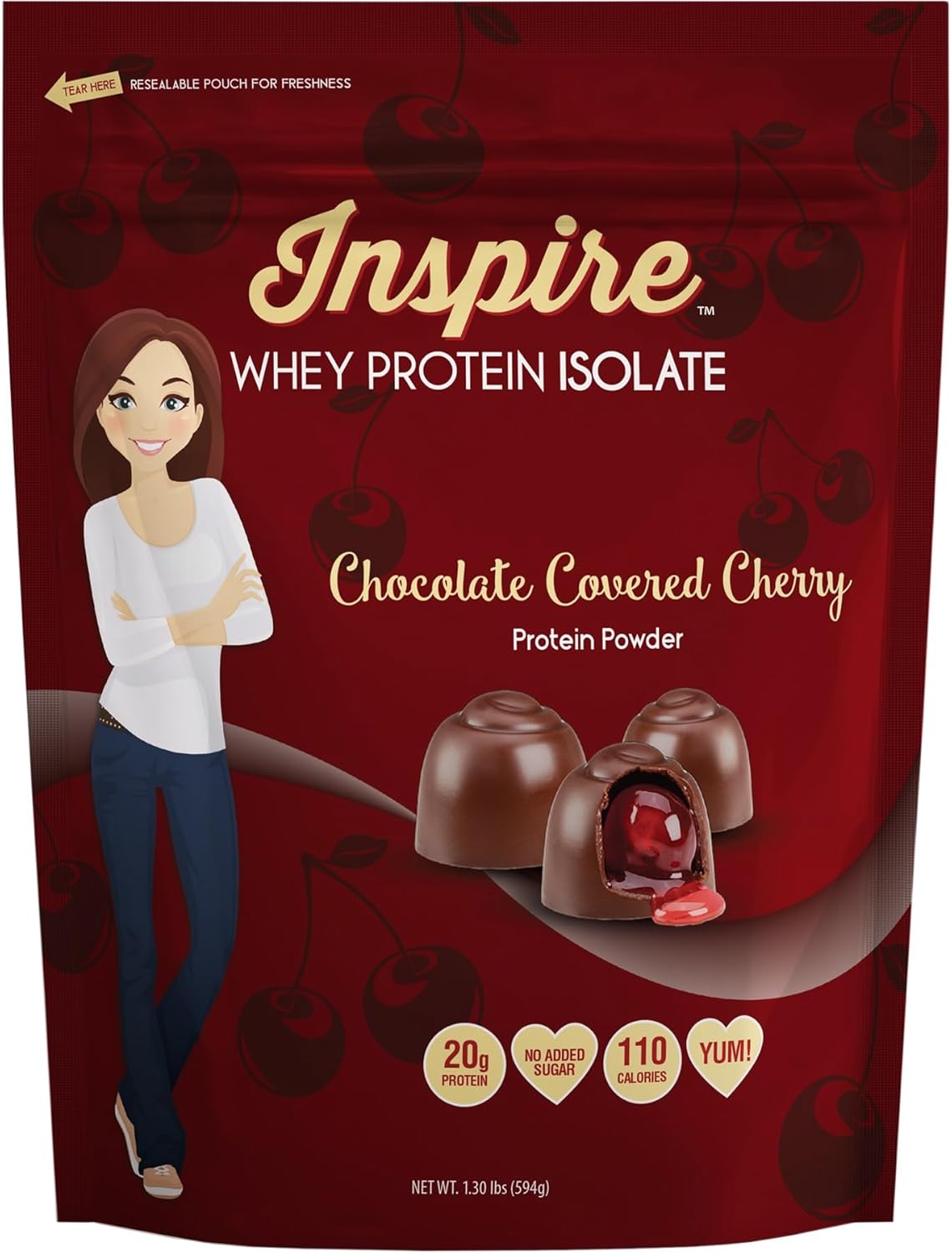 Inspire Chocolate Covered Cherry 20g Whey Protein Isolate Powder (20 Servings)