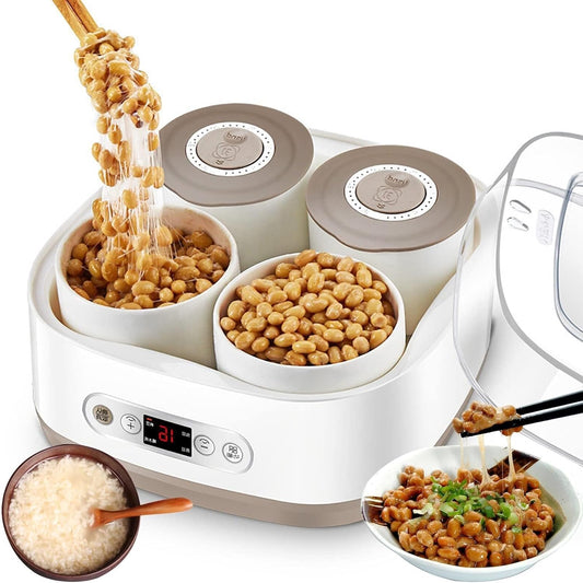Electric Natto Fermenter Adjustable Temperature Yogurt Machine High Temperature Resistant Container Smart Panel Control for Home Bar Dessert Shop Specialty