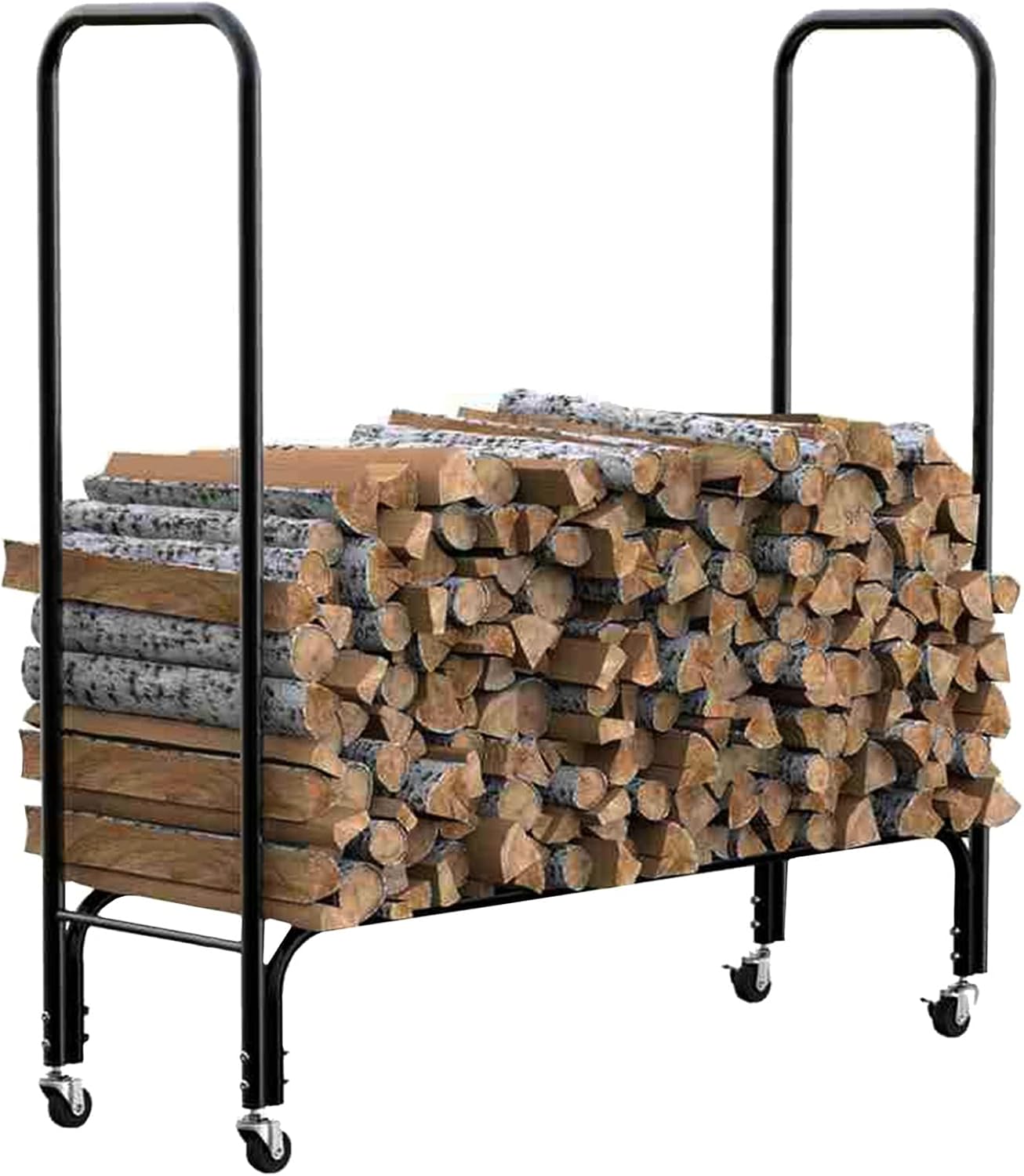 Rectangle Firewood Rack for Indoor/Outdoor, Heavy Log Rack for Fireplace Wood Storage, Easy Assembly Wood Rack