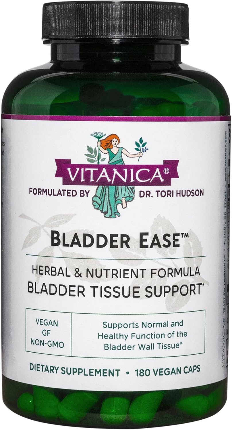 Vitanica Bladder Ease - Herbal Supplement for Bladder Health - Bladder Supplement with Vitamin A, Bioflavonoids & Quercetin - Vegan Supplement for Women & Men - Consumer Line - 180 Capsules
