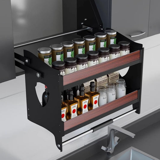 Heavy-Duty Upper Kitchen Wall Cabinet Storage Organizer, Spice Rack Organizer for Kitchen Appliance, Drop Down Shelf Blind Pull-Down, Pull Out Shelf (Size : 14.2"x11"x20.9")