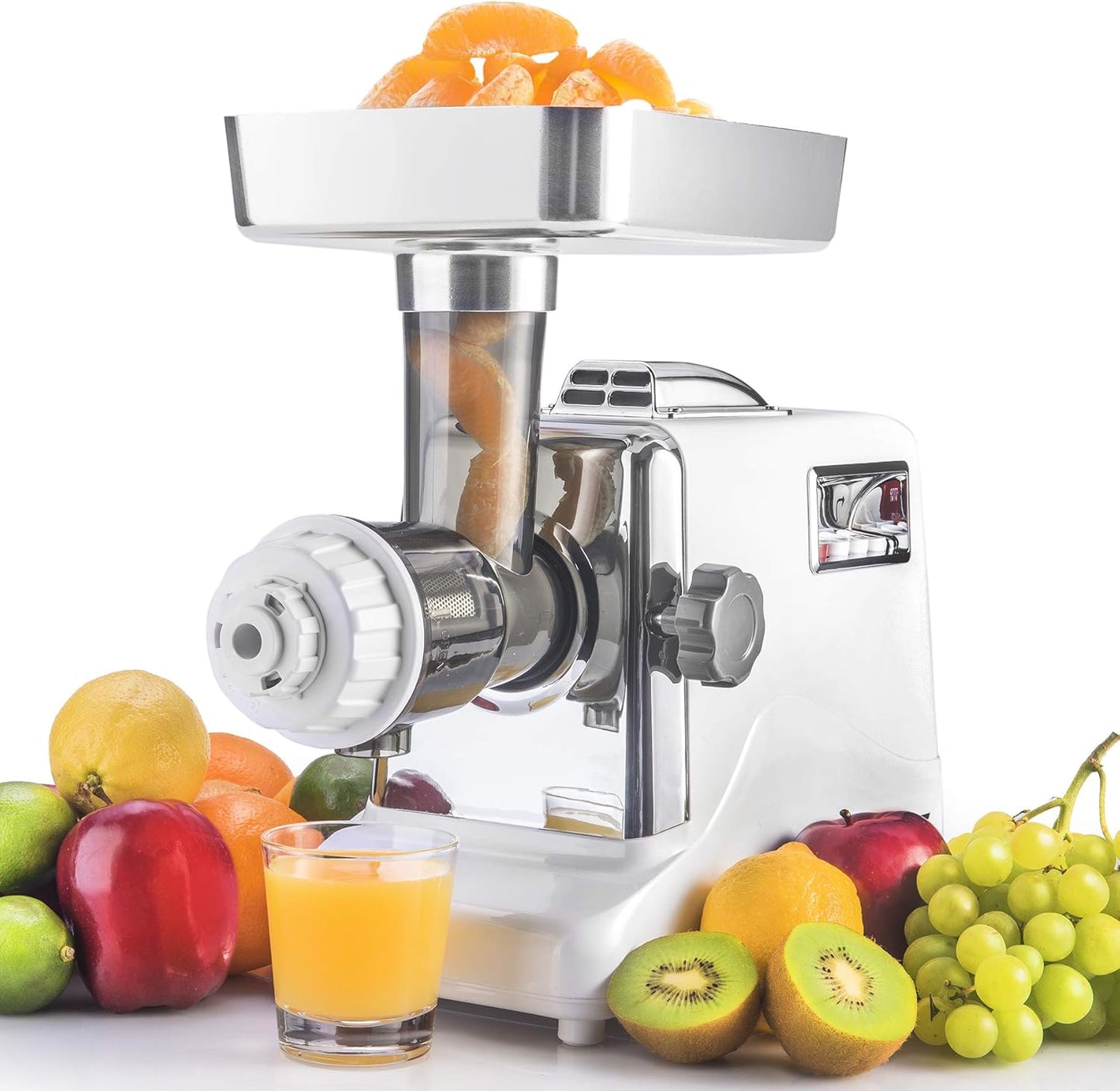 STX International Megaforce 3000 Series 6-in-1 Electric Meat Grinder | 3000W Max | Air Cooled | 3-Speed | Juicer | 5 Grinding Plates | Stainless Steel Blades | Sausage Stuffer | Kubbe Maker & More
