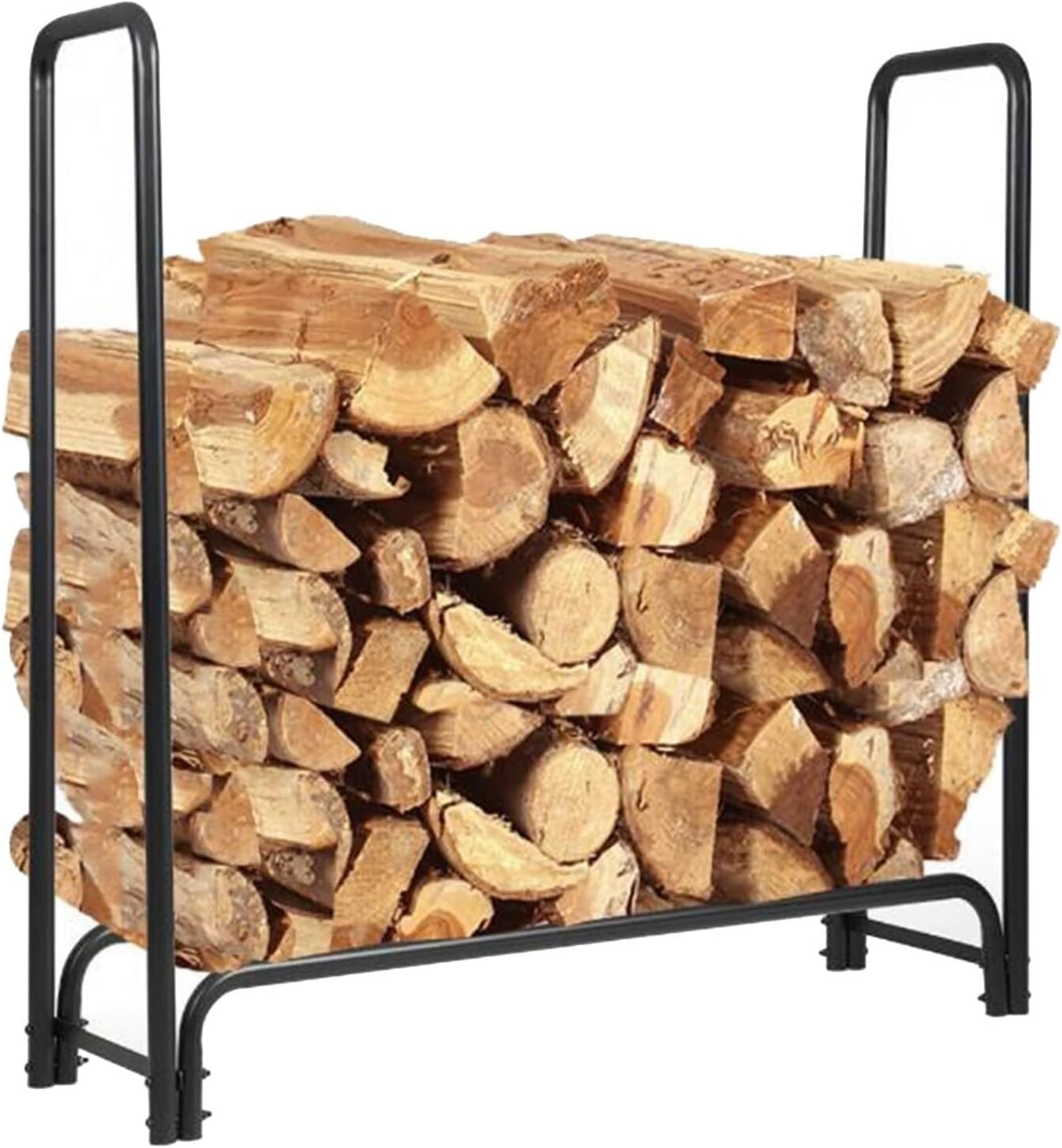 Heavy Duty Firewood Rack for Indoor and Outdoor Use Metal Log Holder with Fireplace Tools