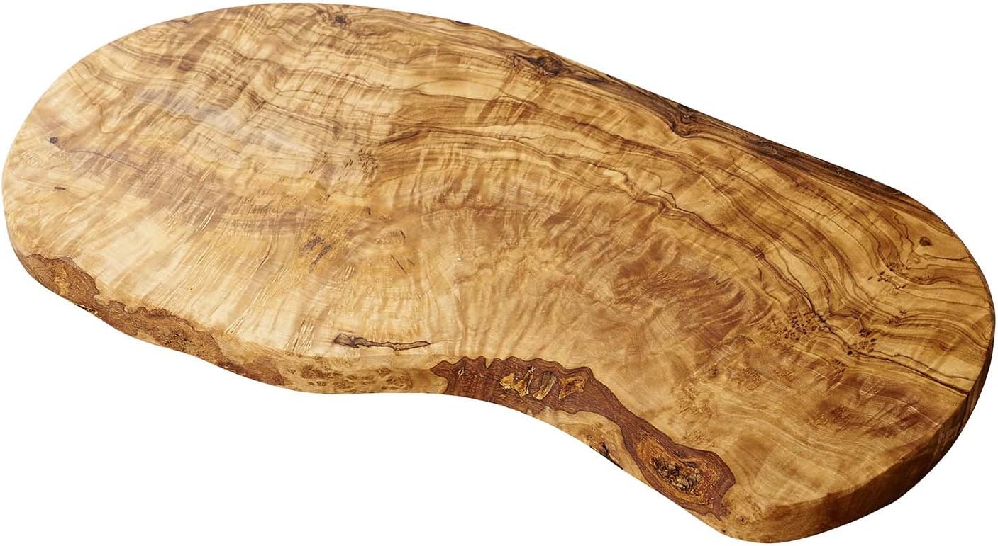 Naturally Med - Olive Wood Cutting Board/Cheese Board - 14 inch. Olive wood board for cheese, cutting, kitchen, charcuterie. Handcrafted, artisan product.