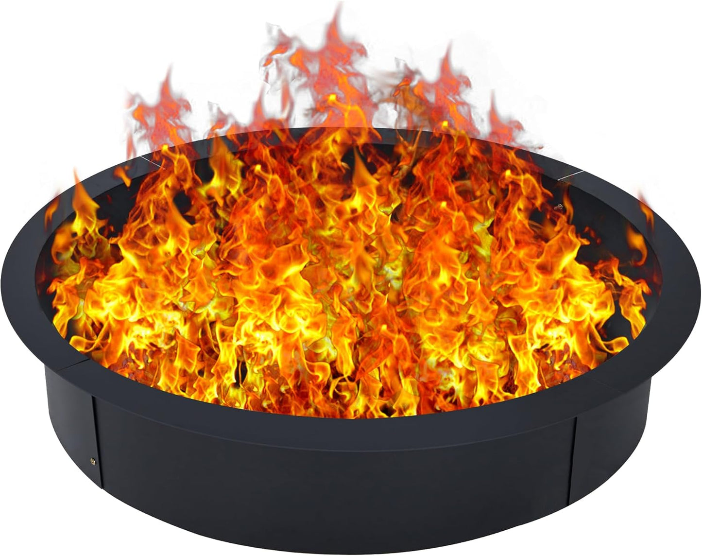 GarveeLife Fire Pit Ring 36 in x 42 in x 10 in Firepit Cooking Ring 2.5 mm Steel Heat-Resistant Large Fire Pit Insert Round, Above or In-Ground Fire Pit, for Camping Garden Backyard