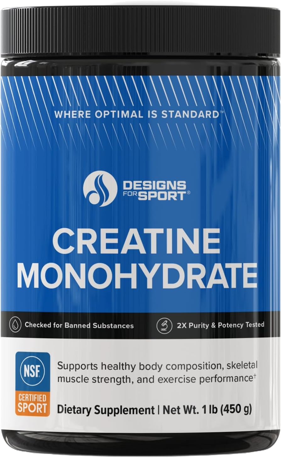 Creatine Monohydrate Powder - NSF Certified for Sport Creatine Supplement to Support Muscle Recovery, Pre + Post Workout Strength and Energy (1 lb / 90 Servings)