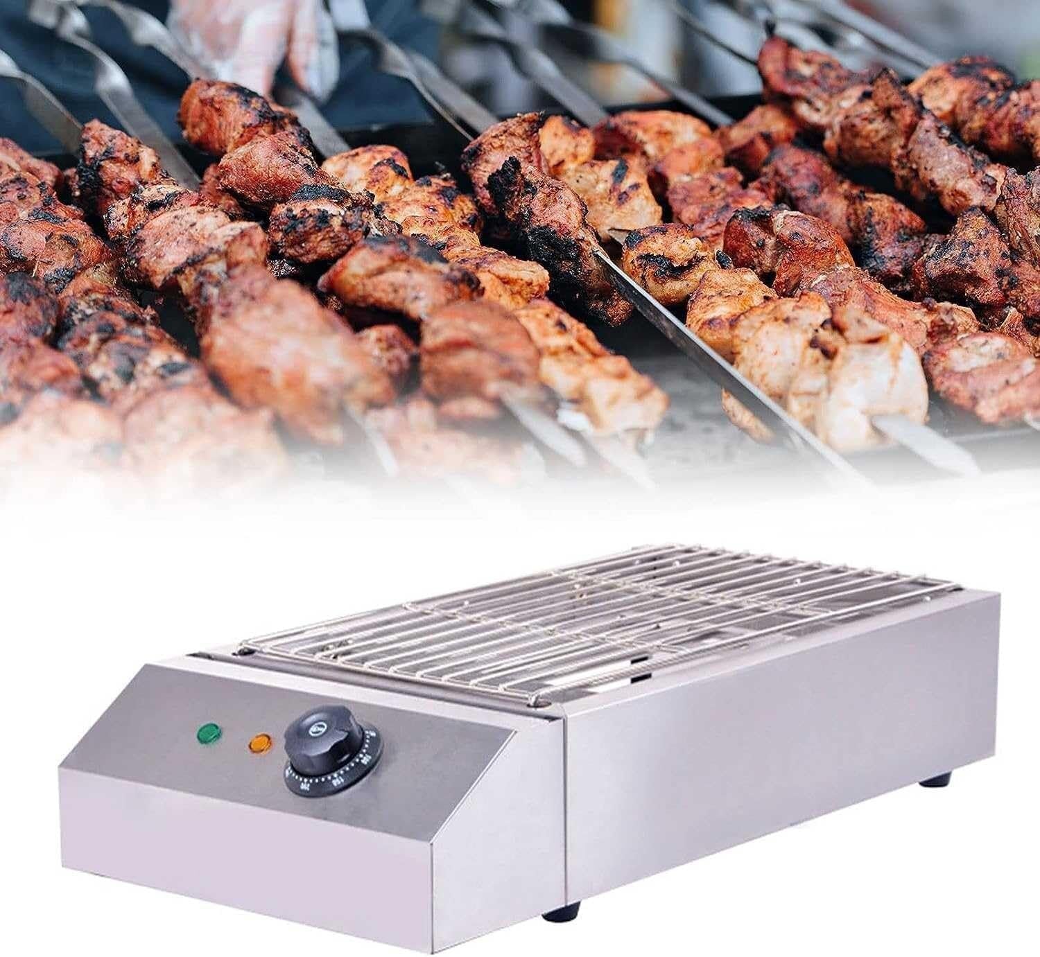 Electric Table Top Griddle,Smokeless Indoor BBQ Grill with Temperature Control,Water Drip Tray,Portable Kebab Grill(A)