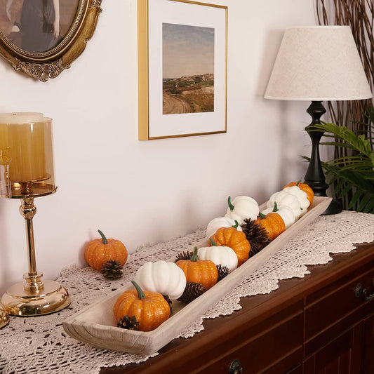 Uziass Wood Dough Bowl, 39.25" Hand Carved Rustic Long Wooden Dough Bowls Farmhouse Decorative Wood Dough Bowl Large Wood Bowls for Dining Table Centerpiece Living Room Home Kitchen Counter Decor