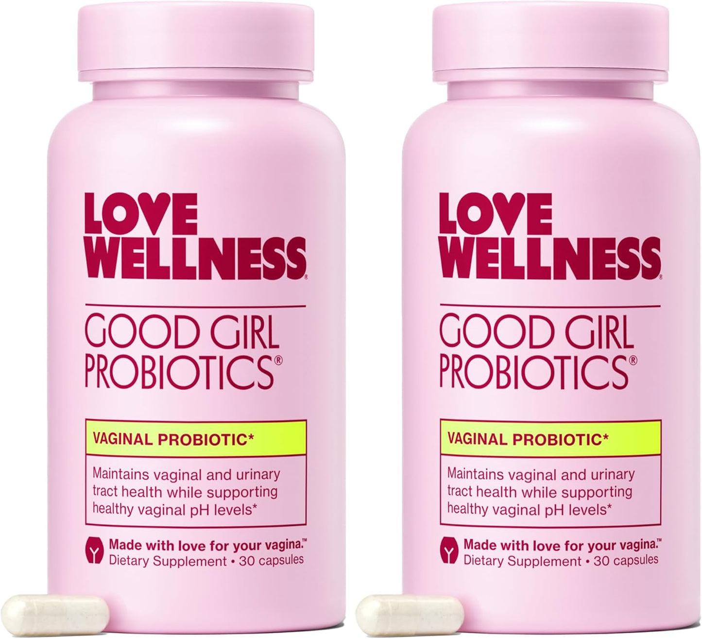 Love Wellness Good Girl Probiotics | Women\u2019s Vaginal Health & pH Balance Supplement | 9-Strain Probiotic for Urinary Tract, Yeast, Odor & Immune Support | Gluten-Free | 60 CT, 60-Day Supply