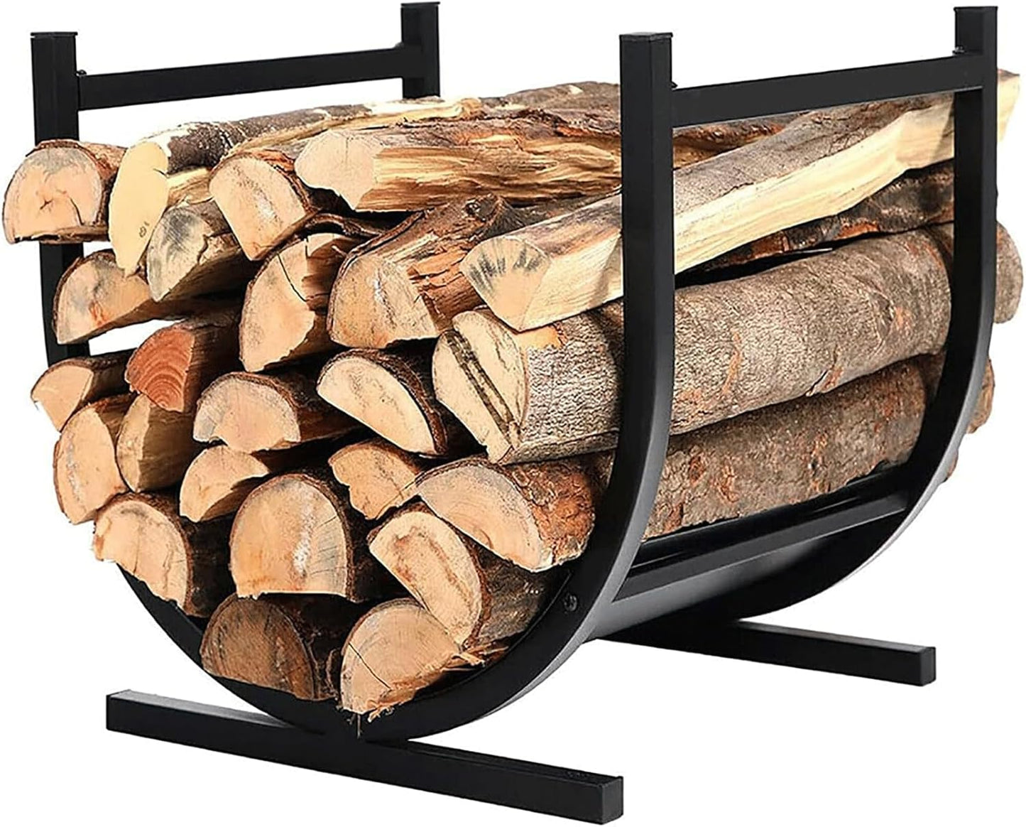 Log Store Firewood Rack Wood Holders Firewood Outdoor Heavy Steel Tube Construction with Animal Pattern Fireplace Tools,