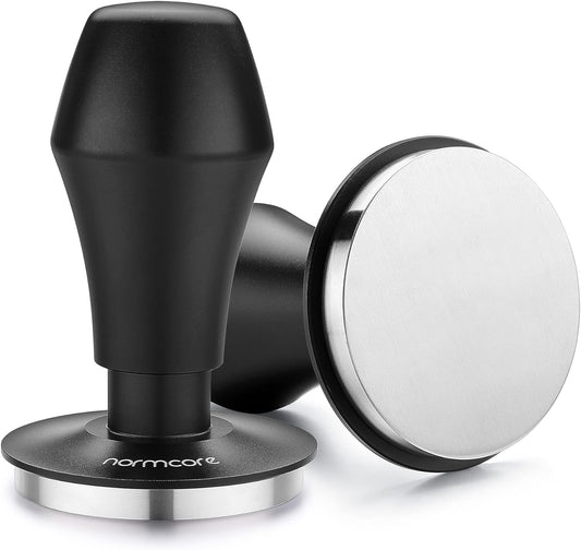 Normcore 53.3mm Coffee Tamper V4.1 with Click Sound Feedback, Spring Loaded Tamper with Flat Base, Compatible with 54mm Breville Sage Espresso Machines Portafilter, Black