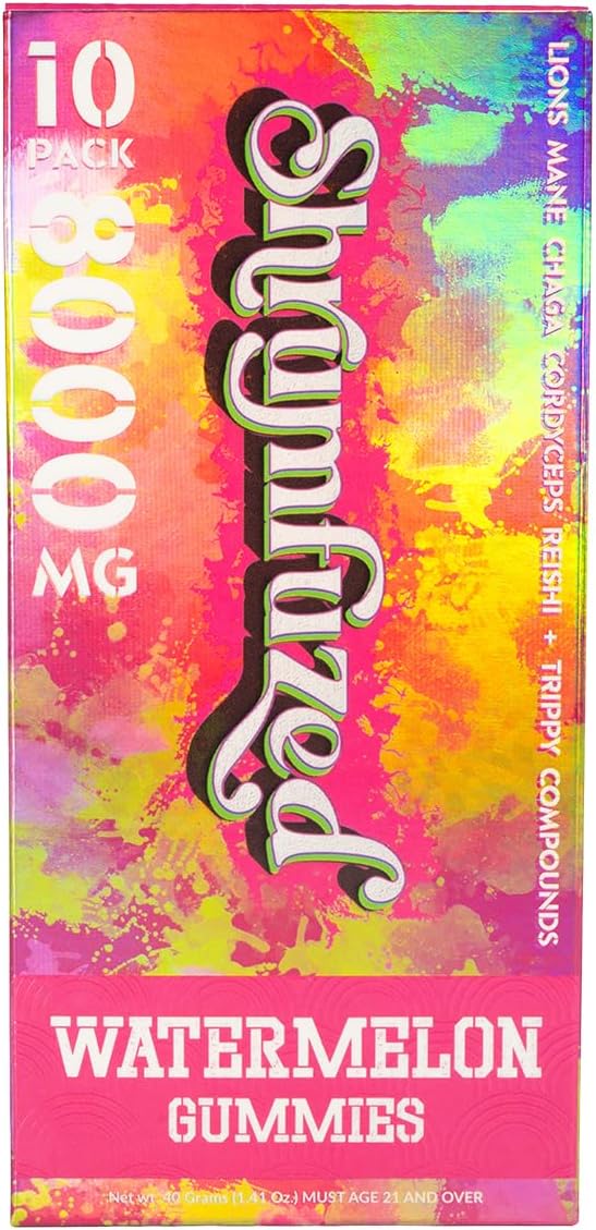 Proprietary Nootropic Gummy 8000mg - Lion's Mane, Reishi, Chaga, and Cordycep Nootropic Tripee Mushroom Blend (10, Watermelon)
