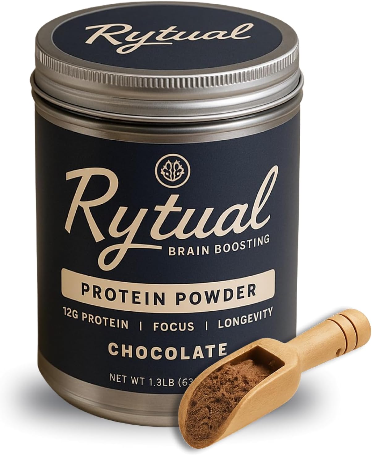 Rytual Brain Boosting Protein Powder – Whey + Nootropics with Lion’s Mane, Cordyceps, Reishi, Ashwagandha & L-Theanine – 1lb Chocolate – Focus, Recovery & Longevity